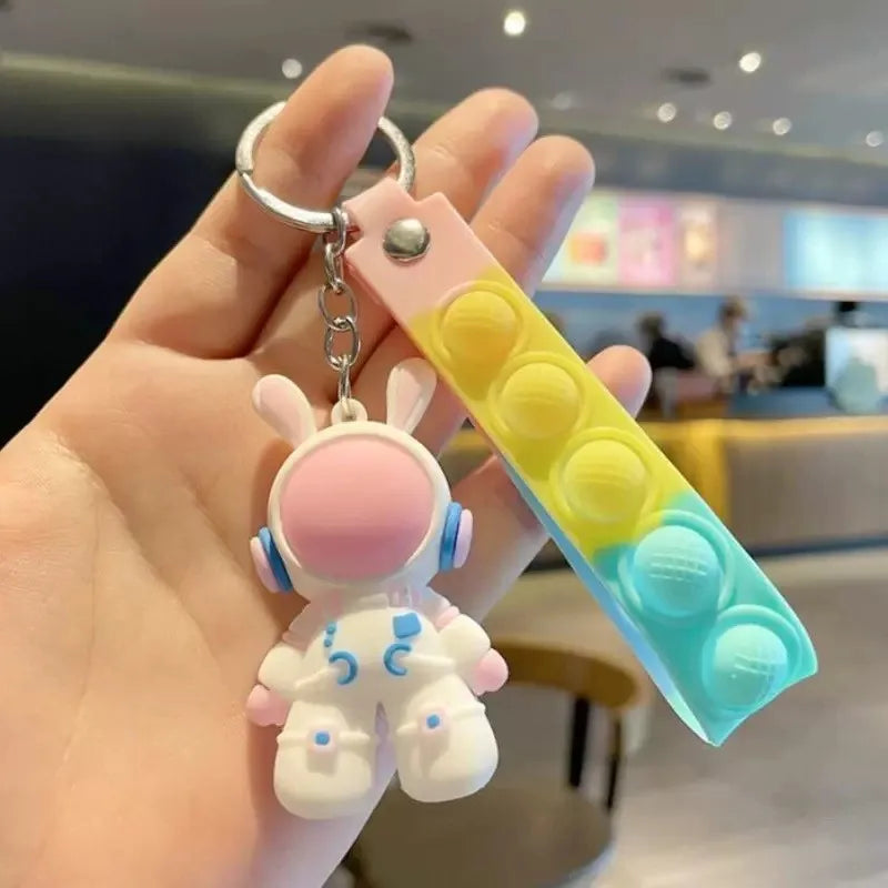 Charming and Sweet Keychain Rabbit Doll Pink Blue Pendant Couple School Bag Pendant