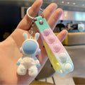 Charming and Sweet Keychain Rabbit Doll Pink Blue Pendant Couple School Bag Pendant