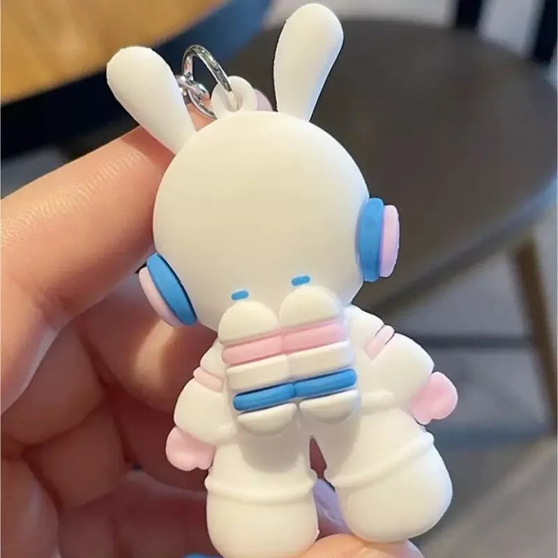 Charming and Sweet Keychain Rabbit Doll Pink Blue Pendant Couple School Bag Pendant