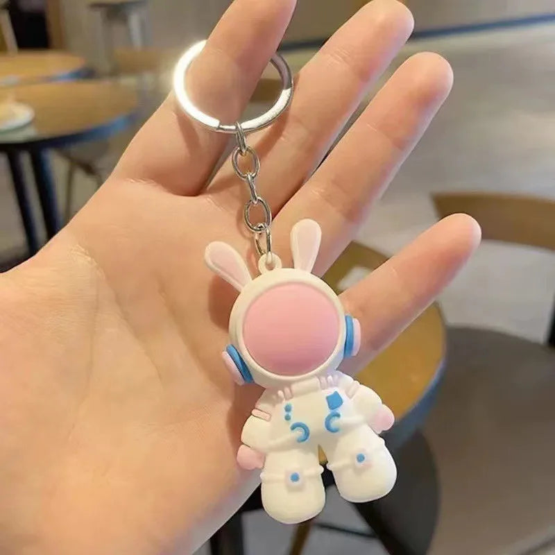 Charming and Sweet Keychain Rabbit Doll Pink Blue Pendant Couple School Bag Pendant