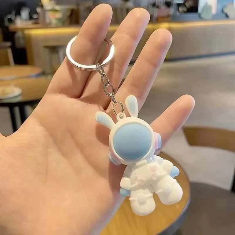 Charming and Sweet Keychain Rabbit Doll Pink Blue Pendant Couple School Bag Pendant